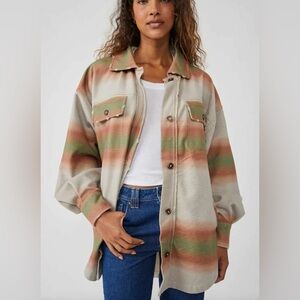 Free People Printed Ruby Jacket in Marzipan Combo Size M